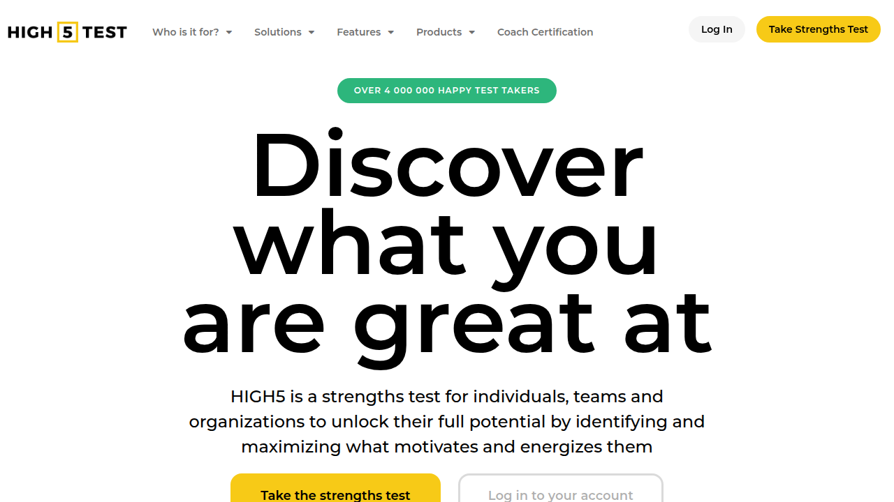 A screenshot of the High5 Test website, a resource offering insights into remote work statistics and trends.