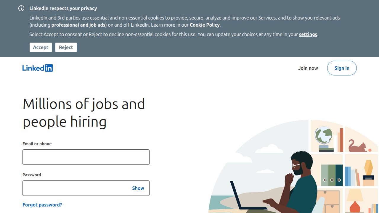 LinkedIn Jobs section, highlighting its integration with professional networking and suitability for mid-to-senior remote sales roles.
